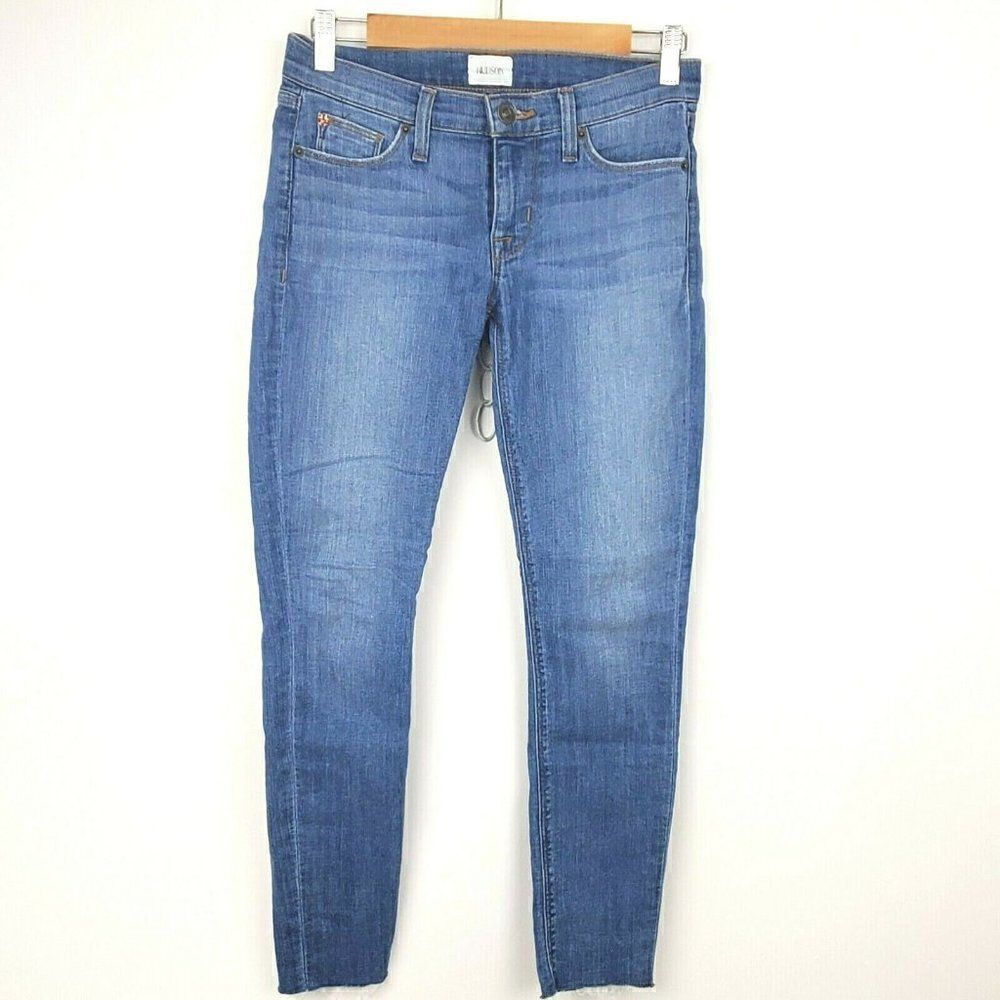 Hudson Women's Krista Ankle Super Skinny Light Wash Distressed Jeans Size 24